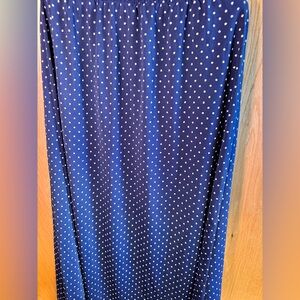 Blue and White Polka Dot Ankle Length Uniqlo Skirt